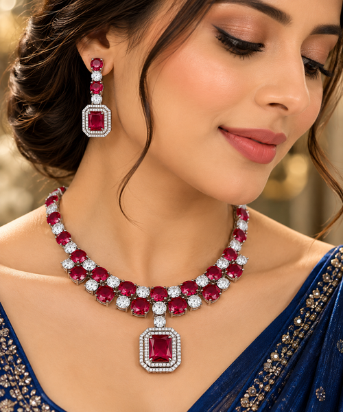Alina American Daimond Necklace set