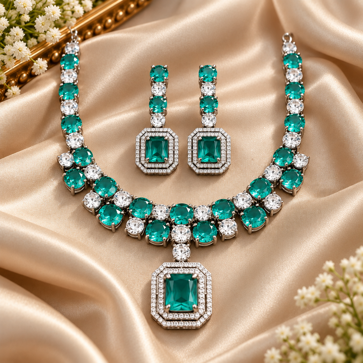 Alina American Daimond Necklace set