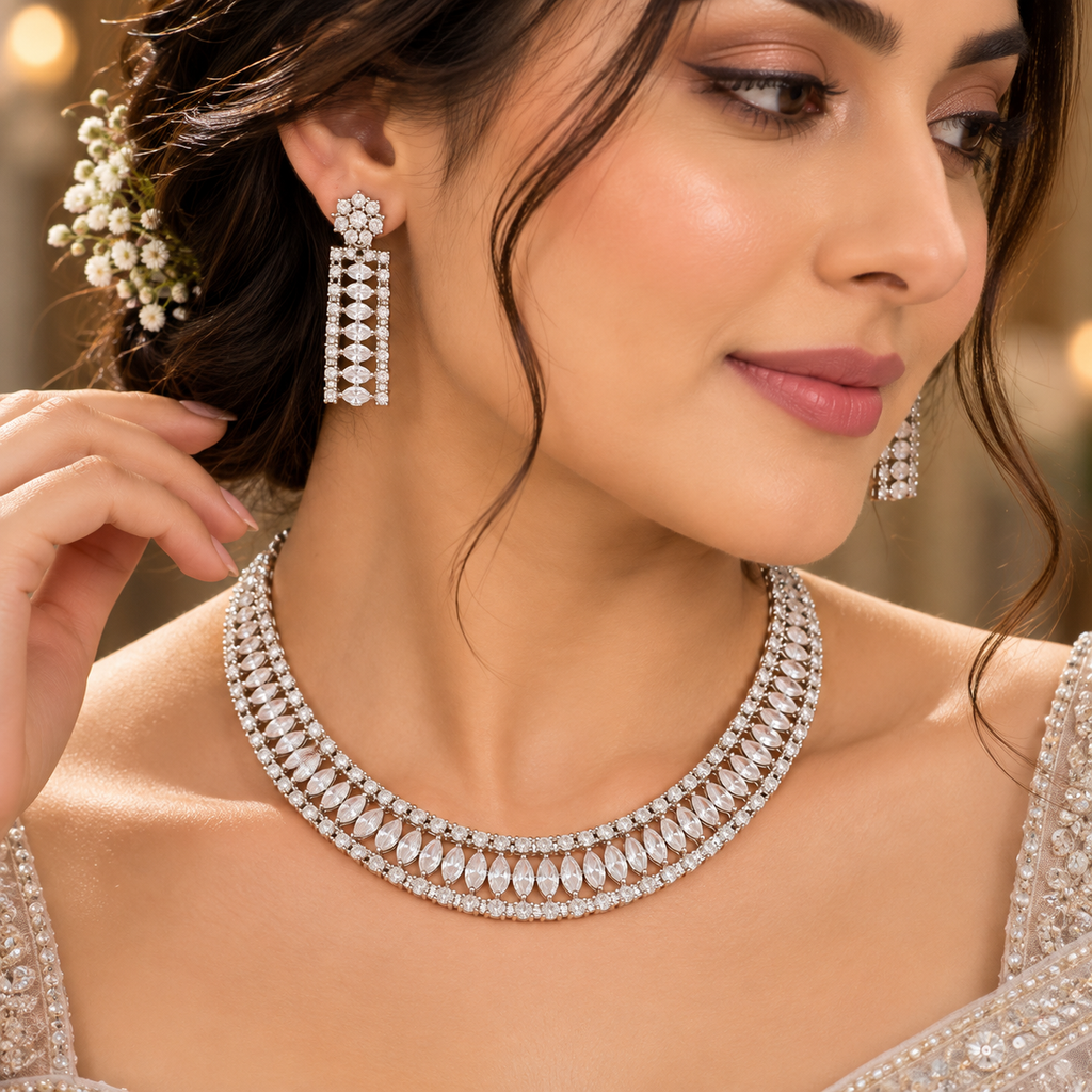 Kavya American Daimond Necklace set