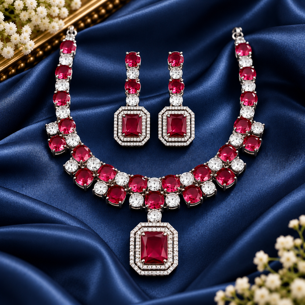Alina American Daimond Necklace set