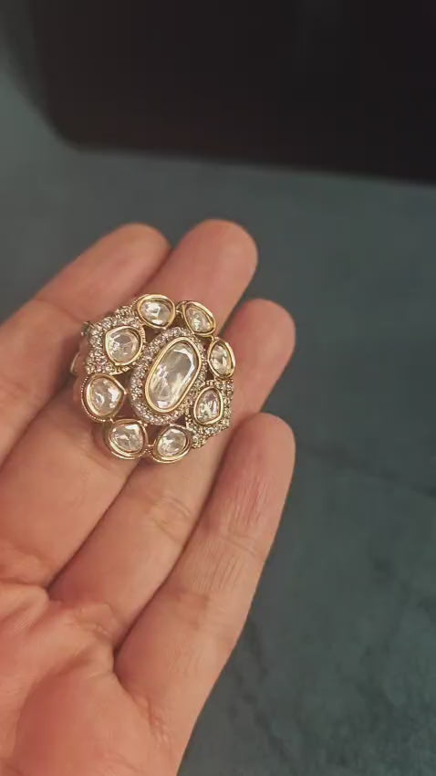Isha Polki Adjustable Ring
