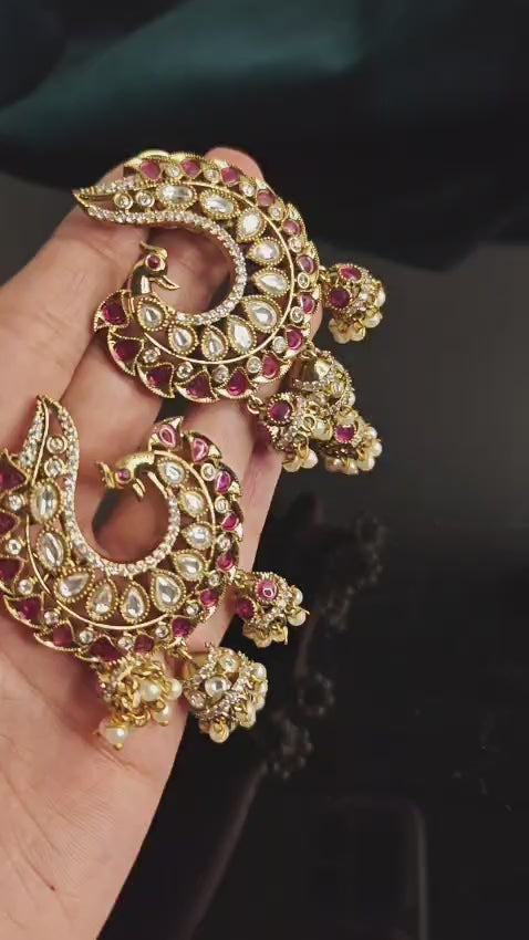 Nora Peacock Style Chandbali Earrings