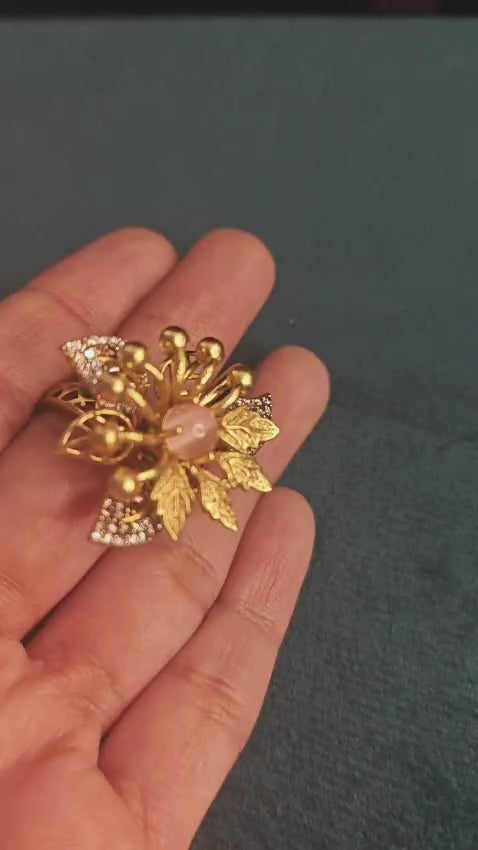 Ivara Floral Statement Adjustable Ring