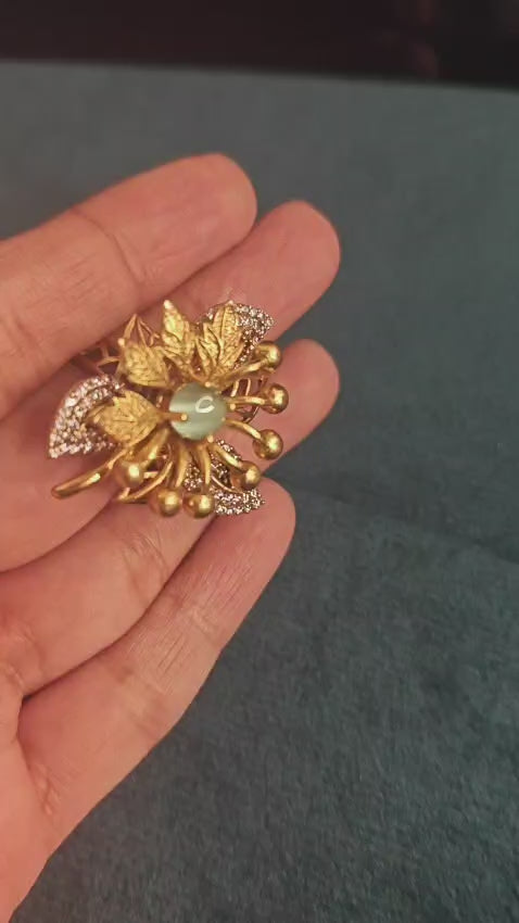 Ivara Floral Statement Adjustable Ring