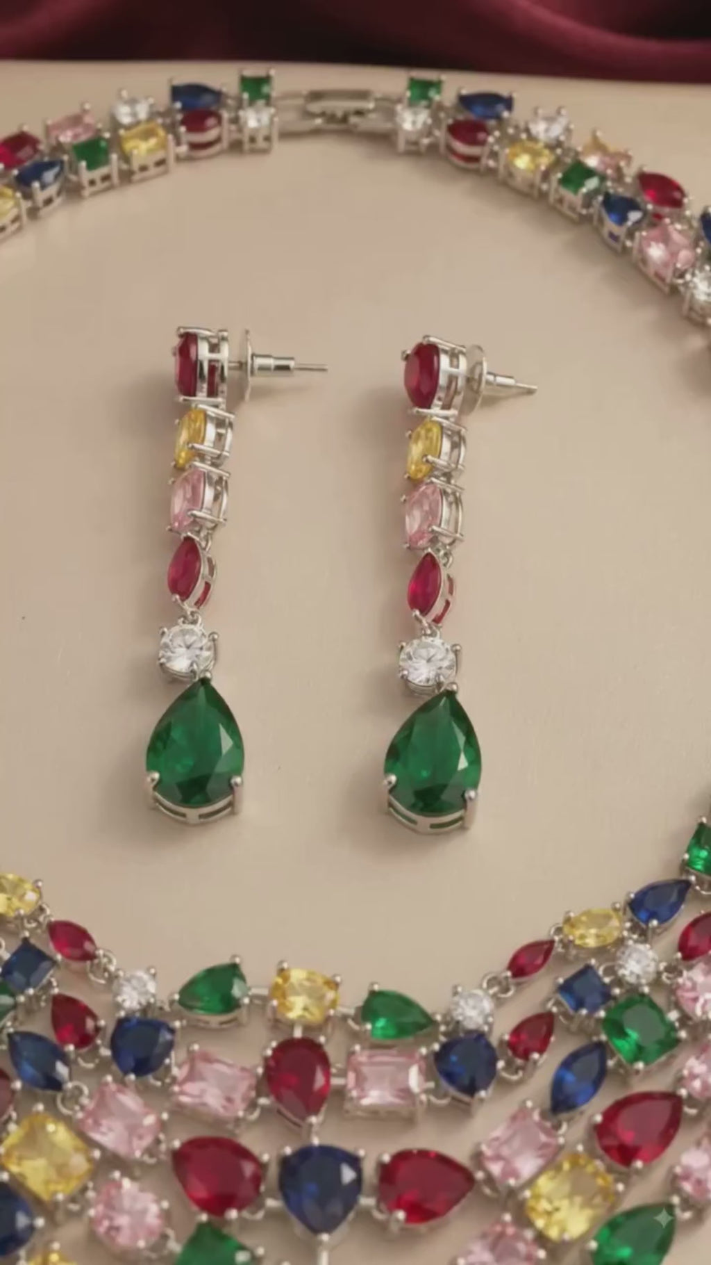 Kavya CZ Multicolor Necklace set