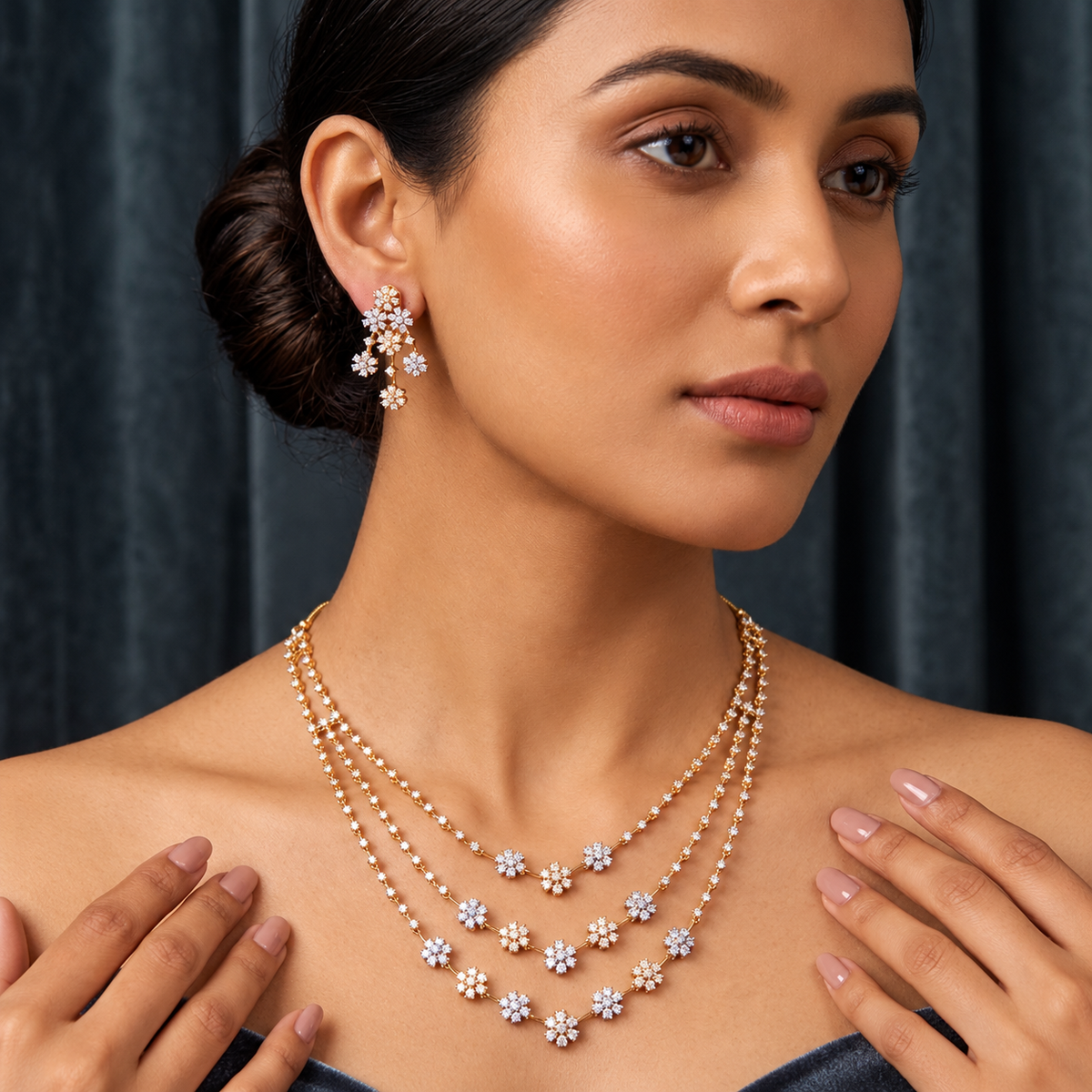 Vira American Daimond Necklace Set