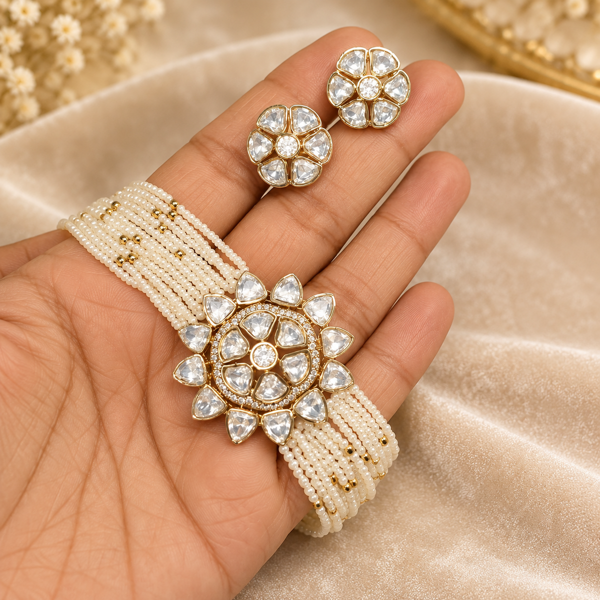 Flora Moissanite Choker set