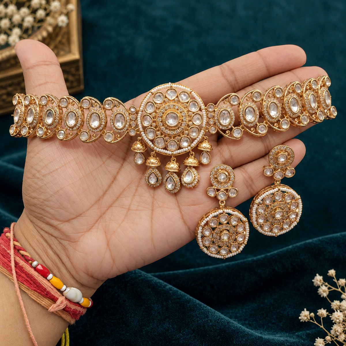 Mehak Moissanite Choker set