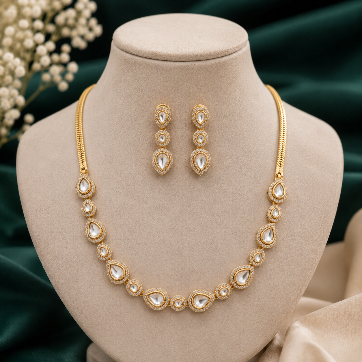Kishva Moissanite Necklace Set