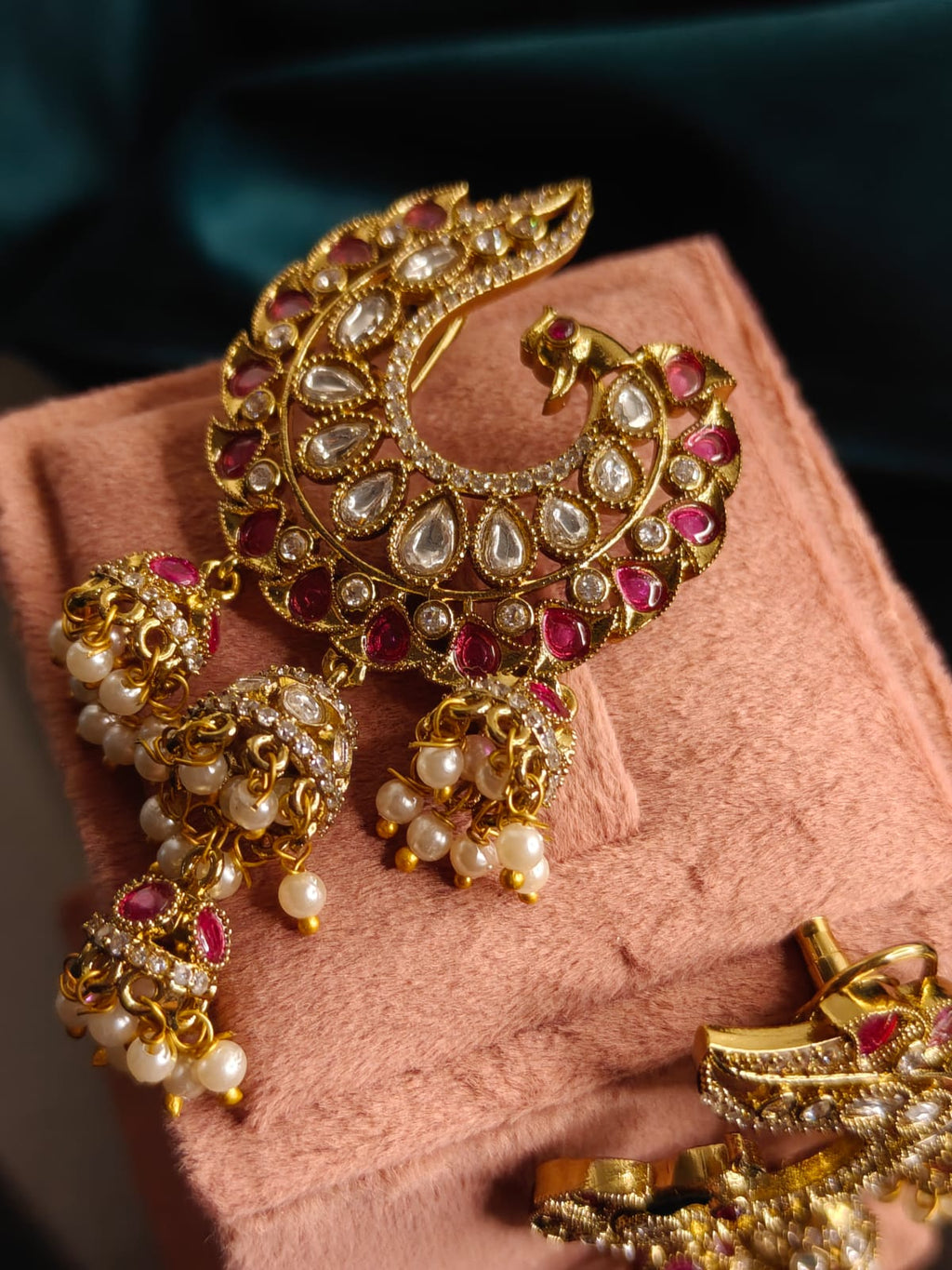 Nora Peacock Style Chandbali Earrings