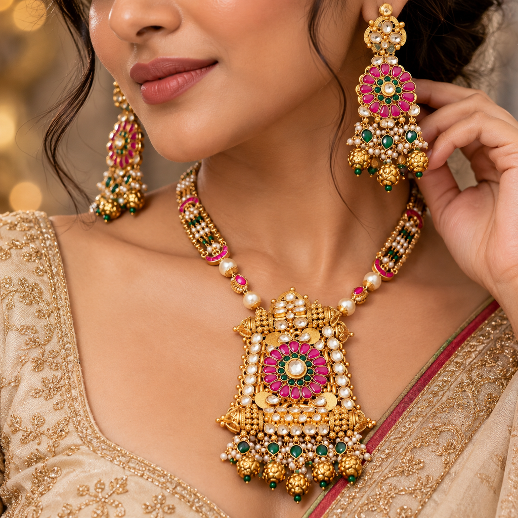 Alvira Kundan Necklace set