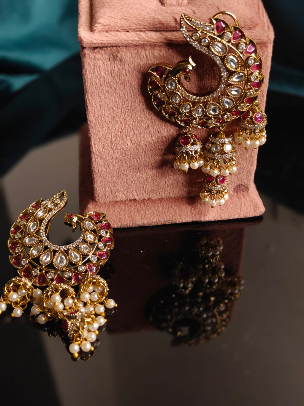 Nora Peacock Style Chandbali Earrings