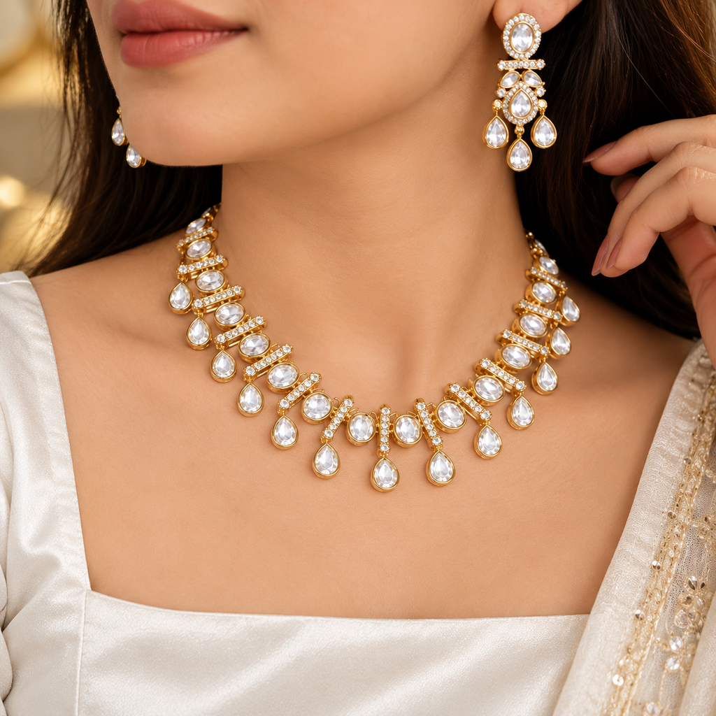 Latika Moissanite Necklace Set