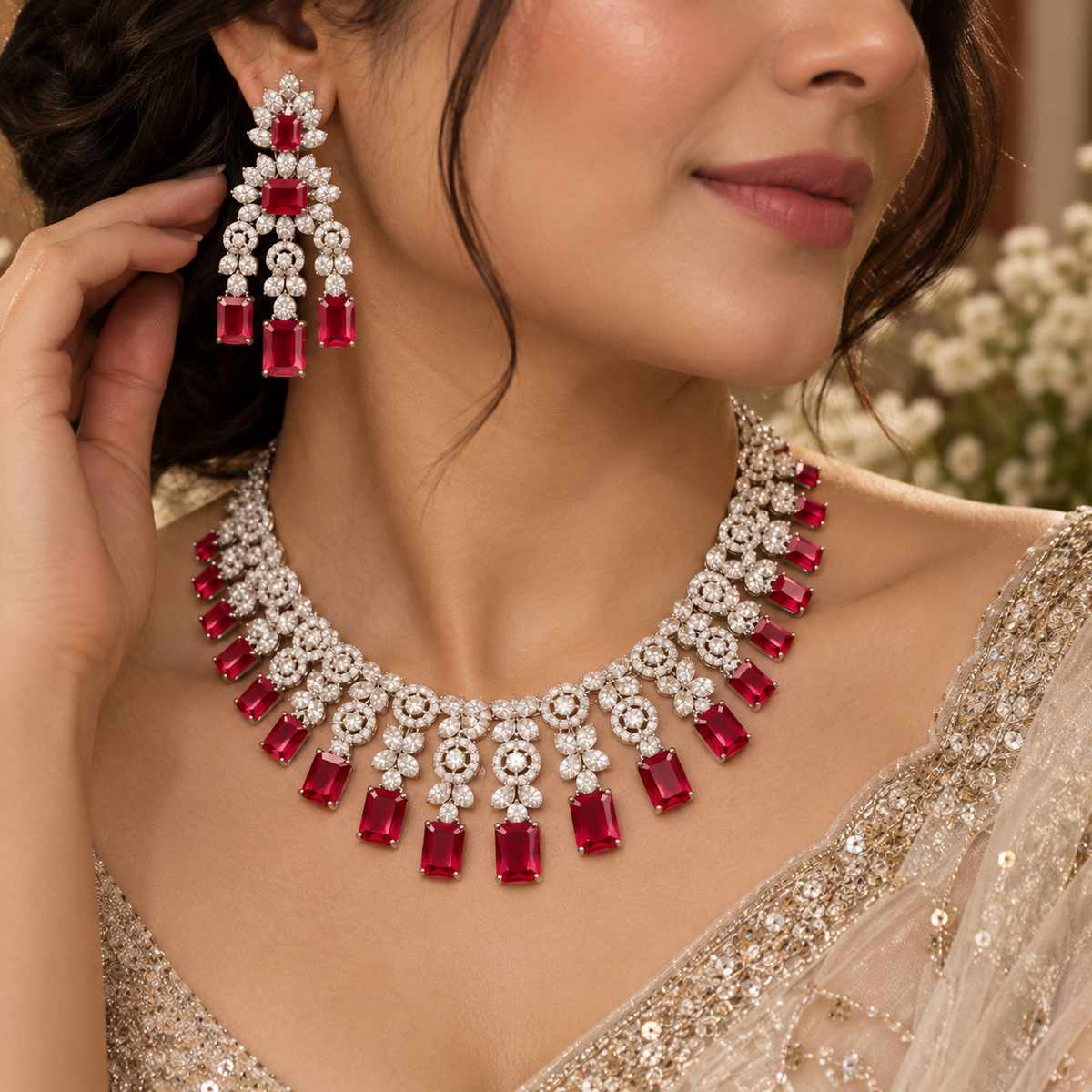 Simran American Daimonds Necklace set