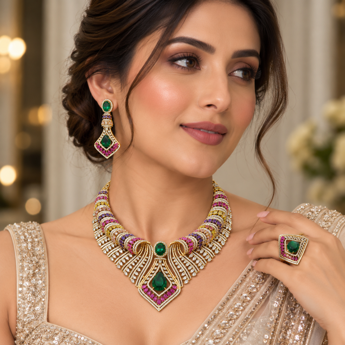 Bhoomi Luxe CZ Necklace set