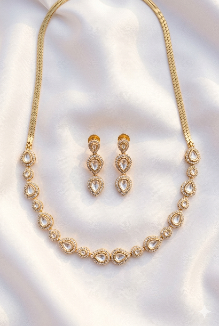 Kishva Moissanite Necklace Set