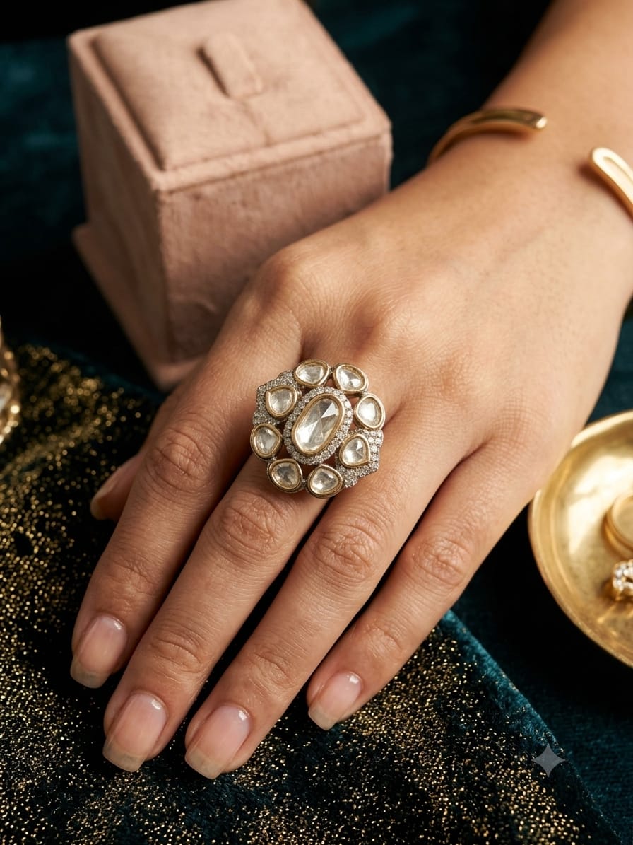Isha Polki Adjustable Ring