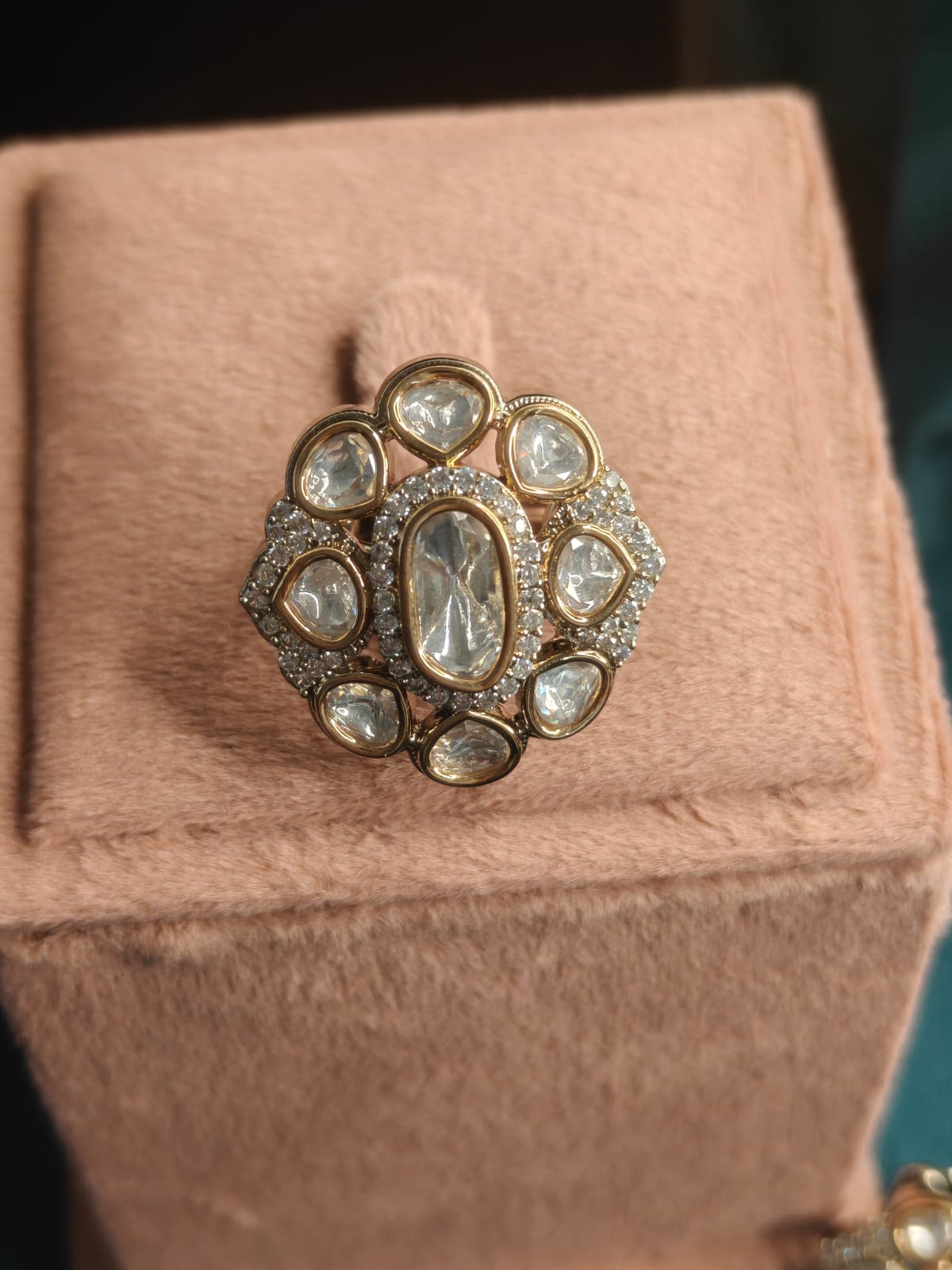 Isha Polki Adjustable Ring
