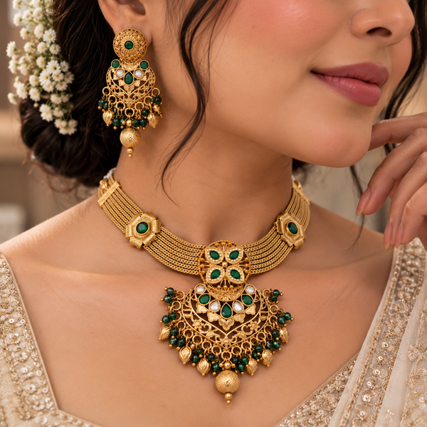 Nayika Gold Lookalike Necklace set