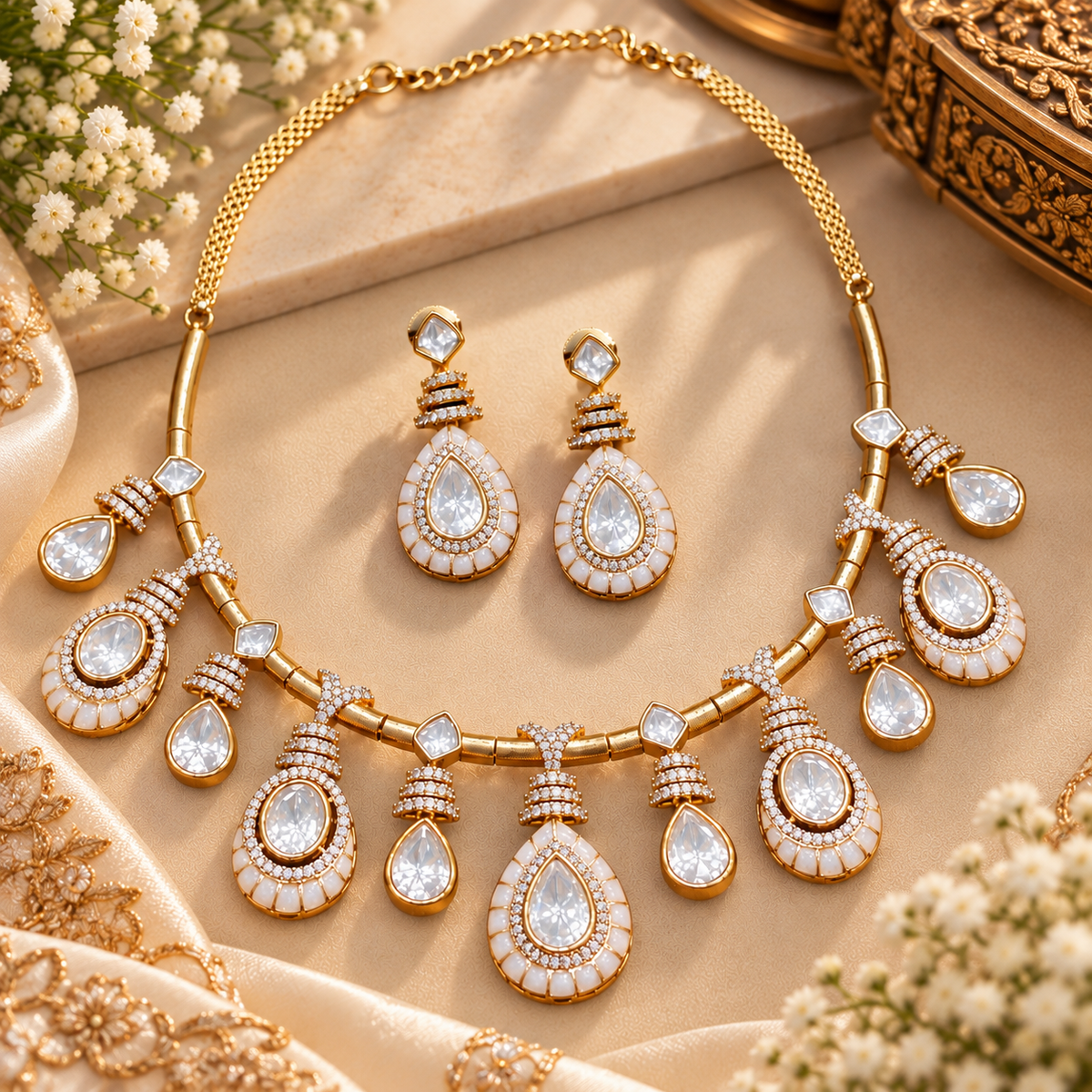 Tara Moissanite Necklace Set