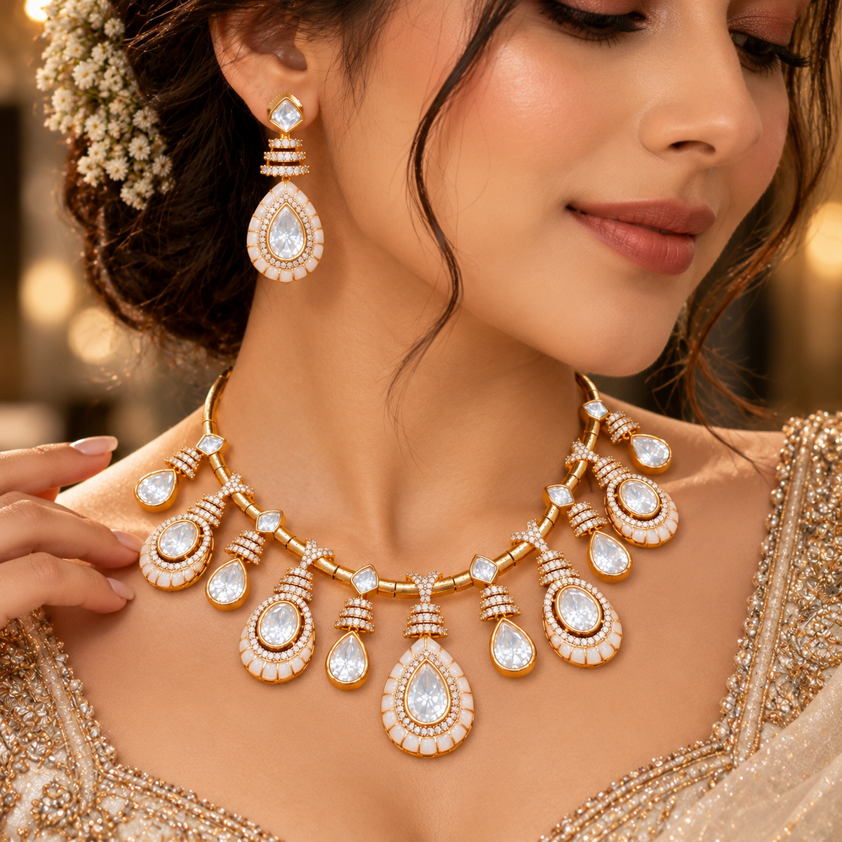 Tara Moissanite Necklace Set