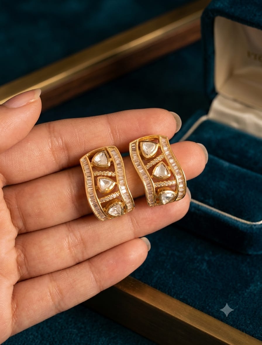 Rishki Polki Stud Earrings