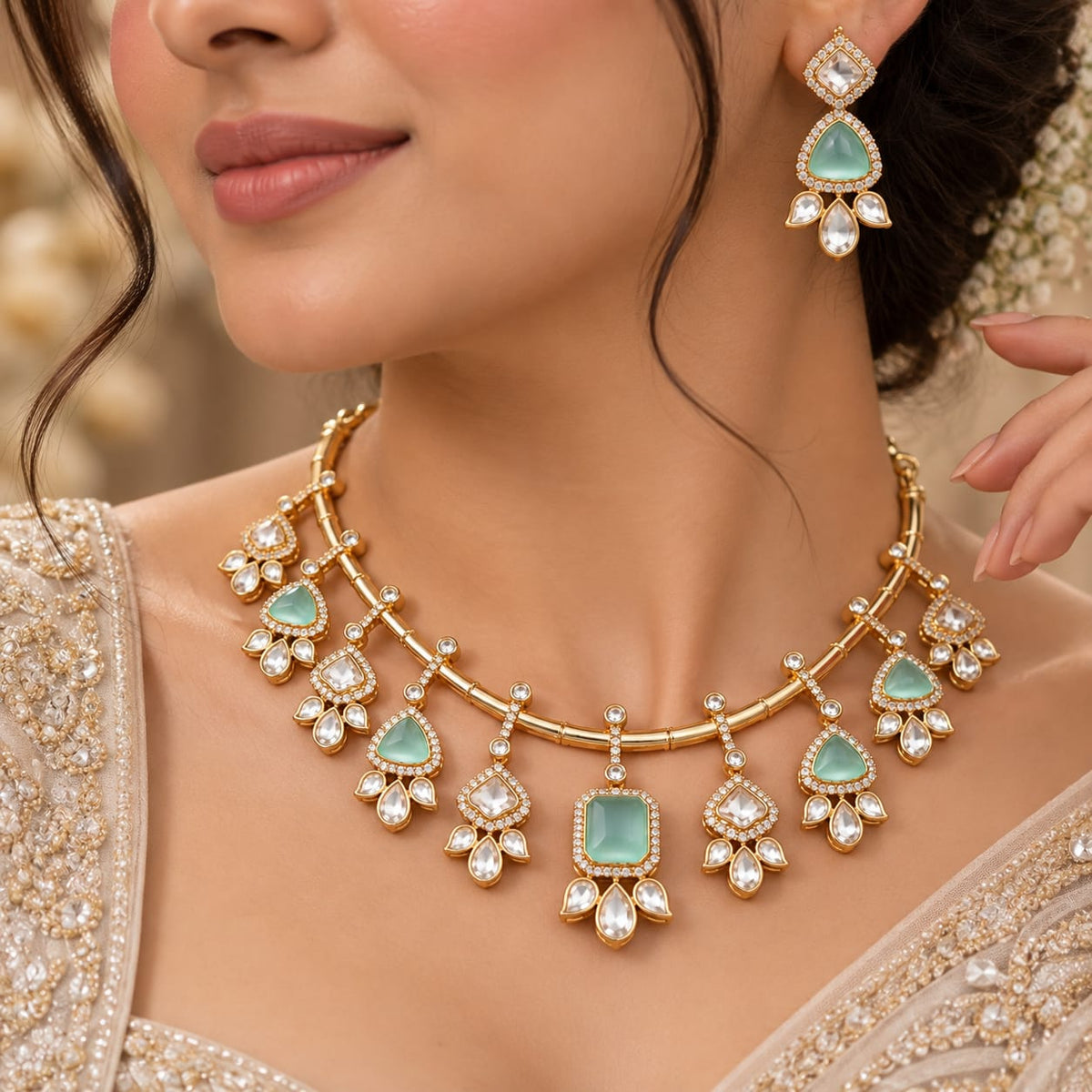 Eva Moissionite Necklace Set