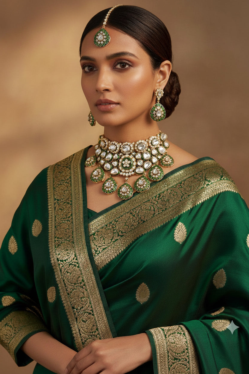 Elvia Kundan Choker Necklace Set