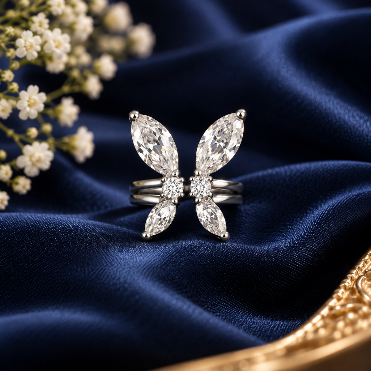 Alia CZ Anti Tarnish Adjustable Ring