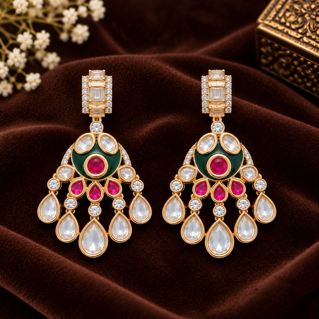 Mehak Moissanite Polki Earrings
