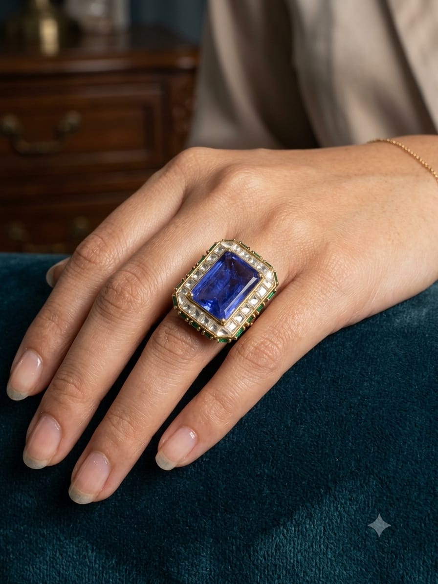 Elara Doublet stone Adjustable Ring