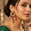Nora Peacock Style Chandbali Earrings