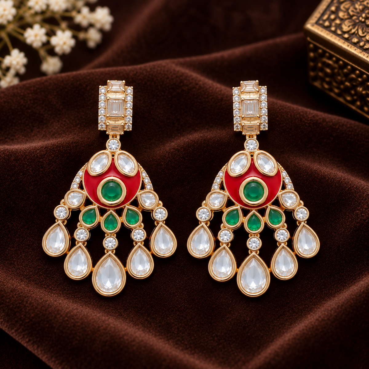 Mehak Moissanite Polki Earrings