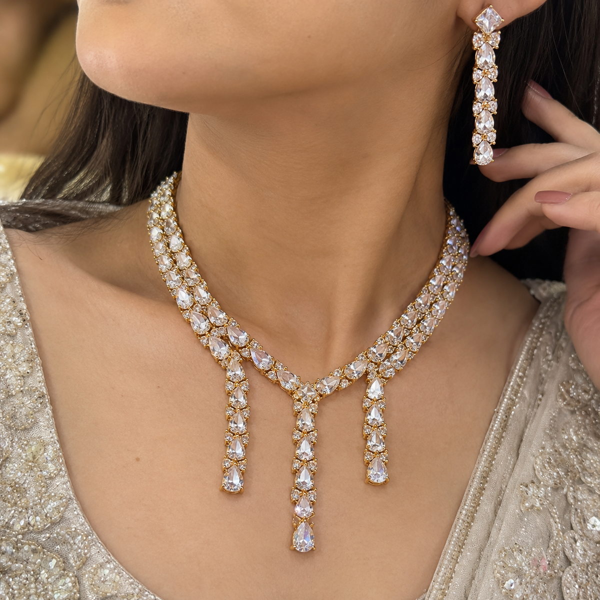 Elora CZ Necklace Set