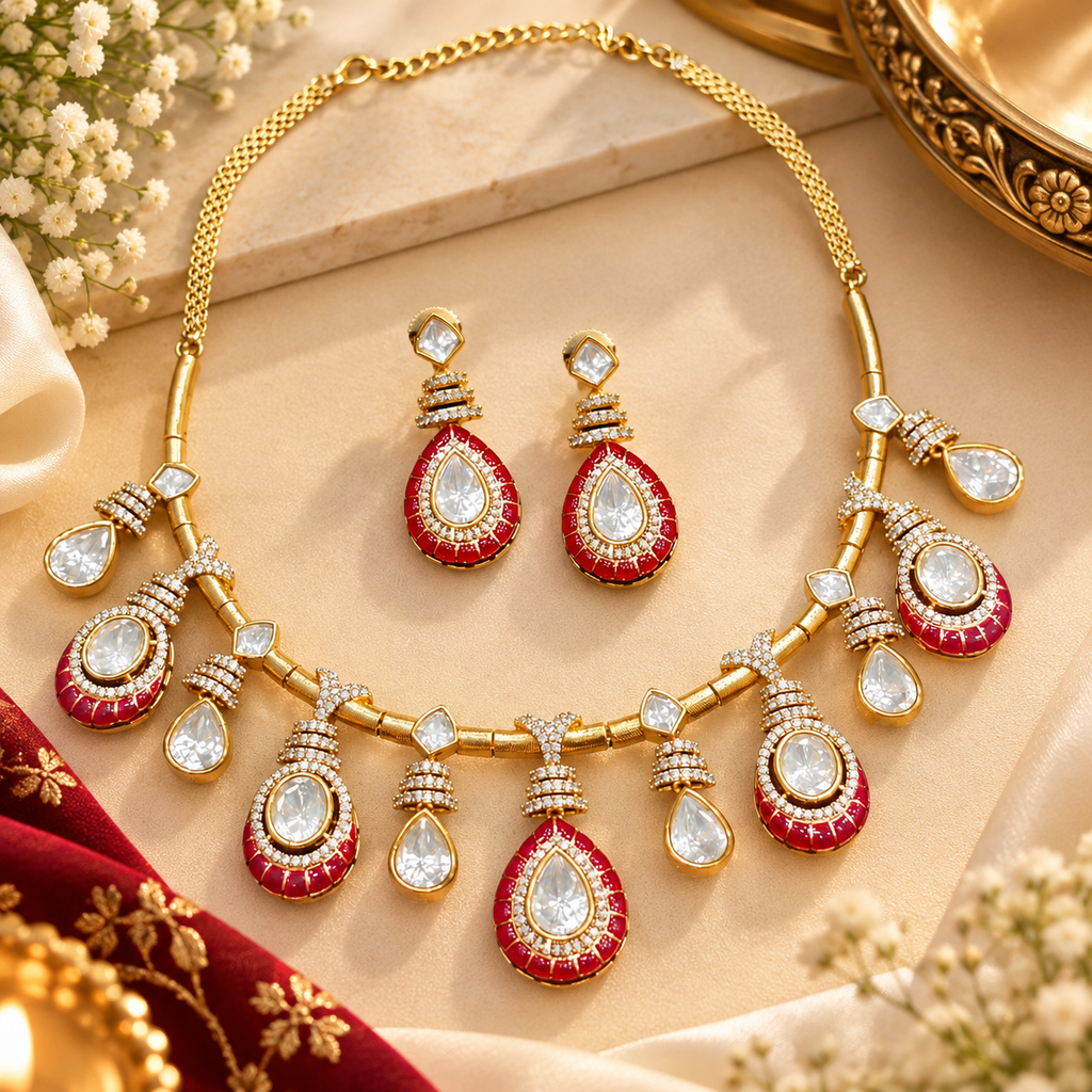 Tara Moissanite Necklace Set