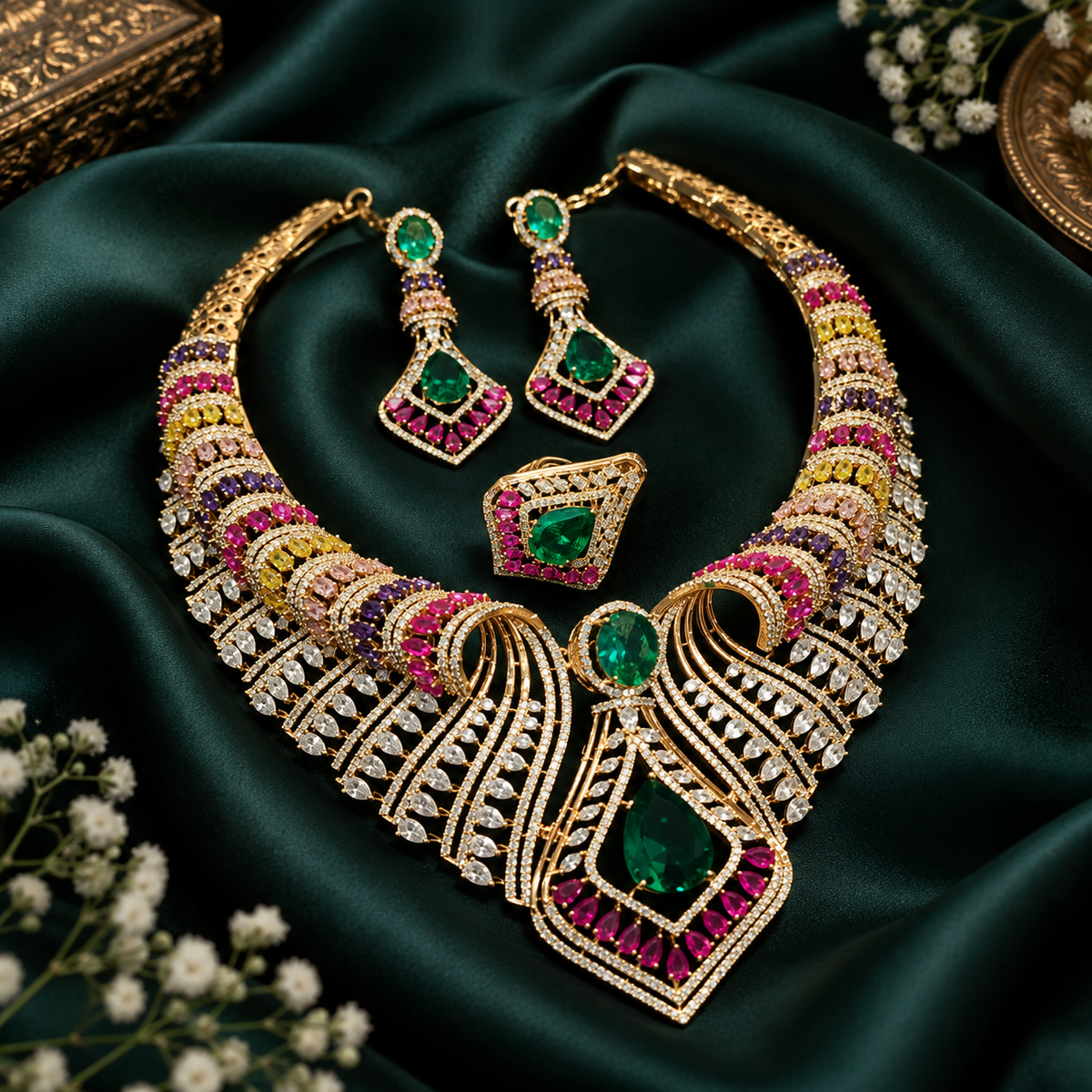 Bhoomi Luxe CZ Necklace set