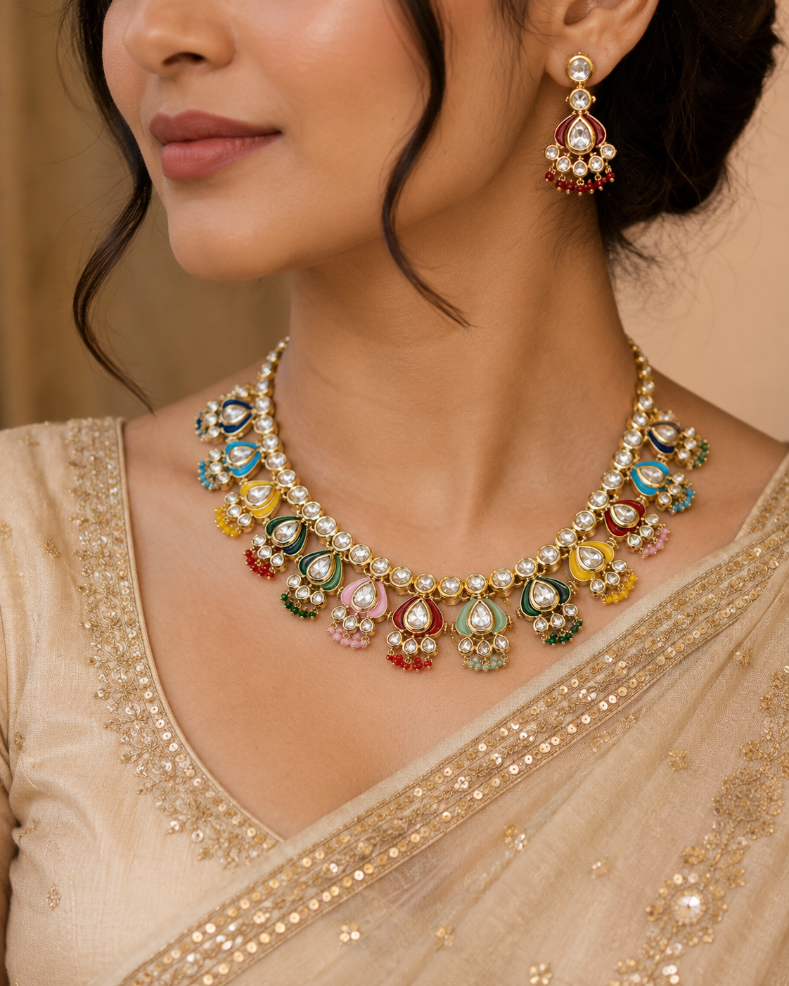 Siyaara Moissanite Necklace set