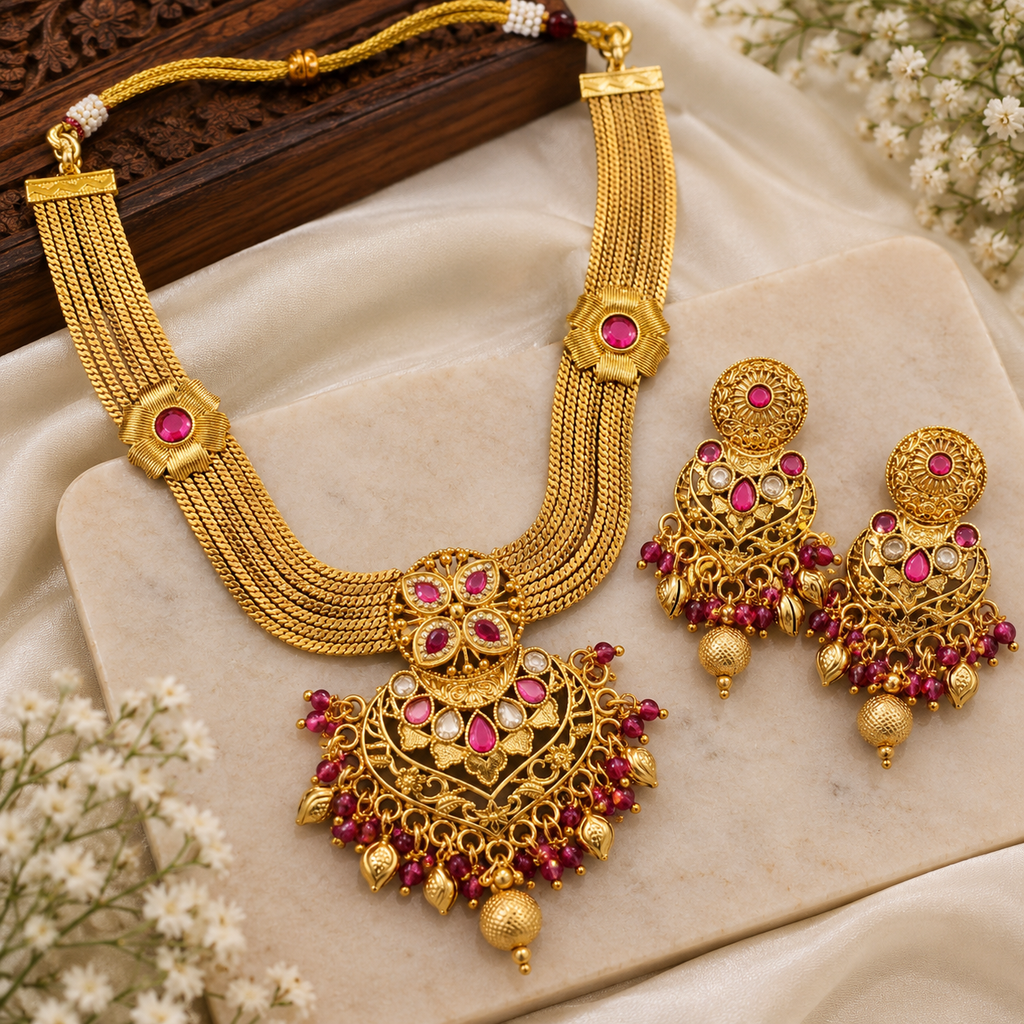 Nidhi Gold Lookalike Necklace Set