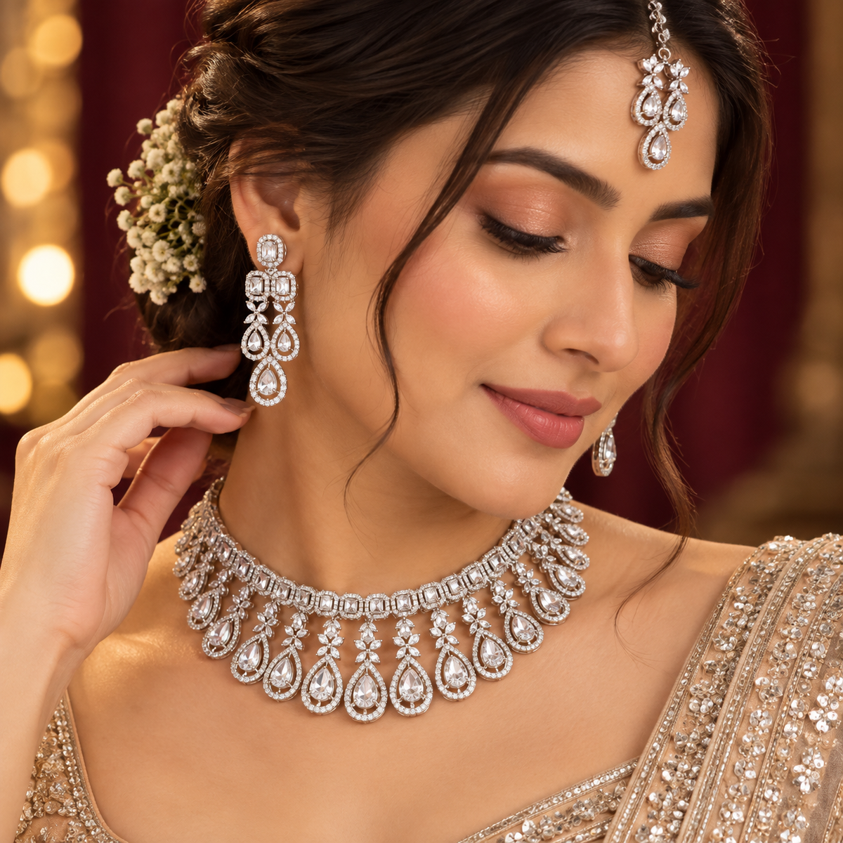 Nitara American Daimonds choker set