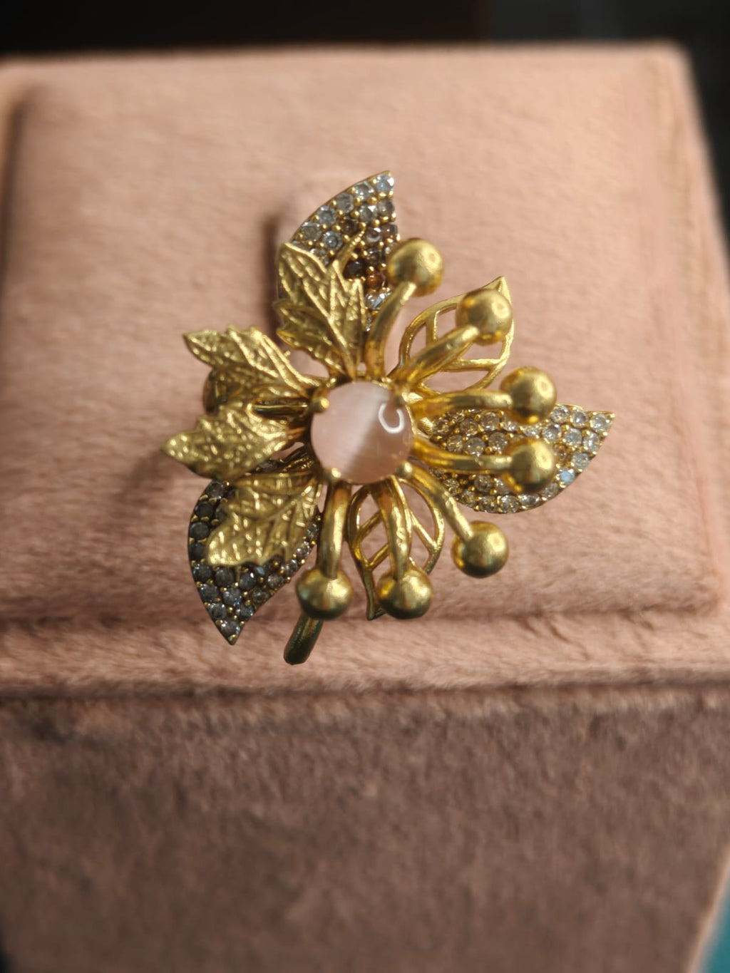 Ivara Floral Statement Adjustable Ring