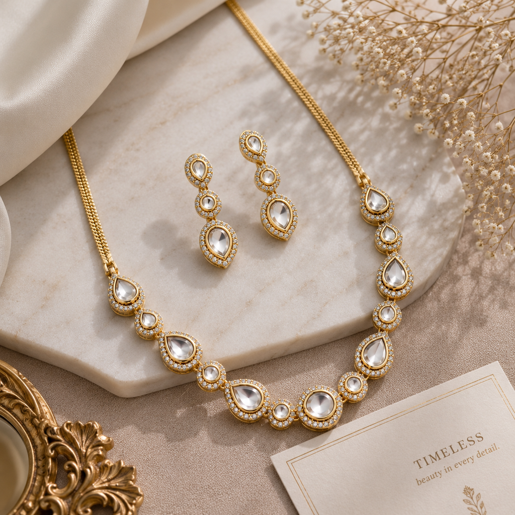 Kishva Moissanite Necklace Set
