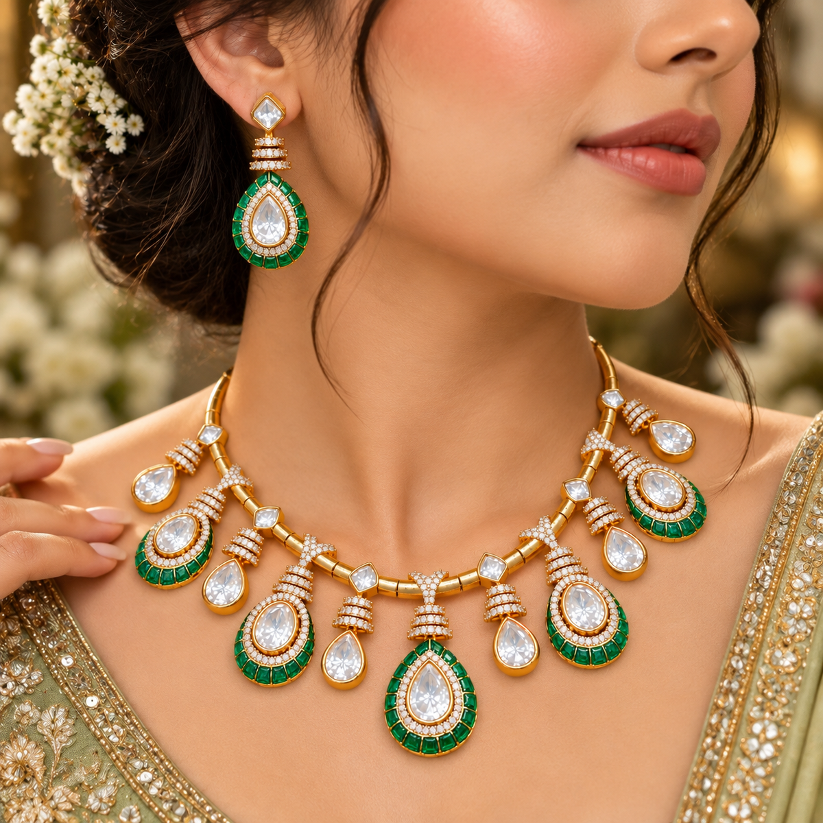 Tara Moissanite Necklace Set
