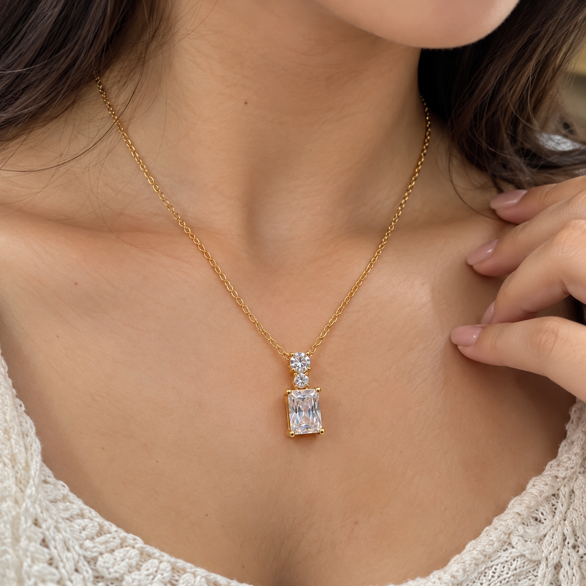 Honey Anti Tarnish CZ pendant