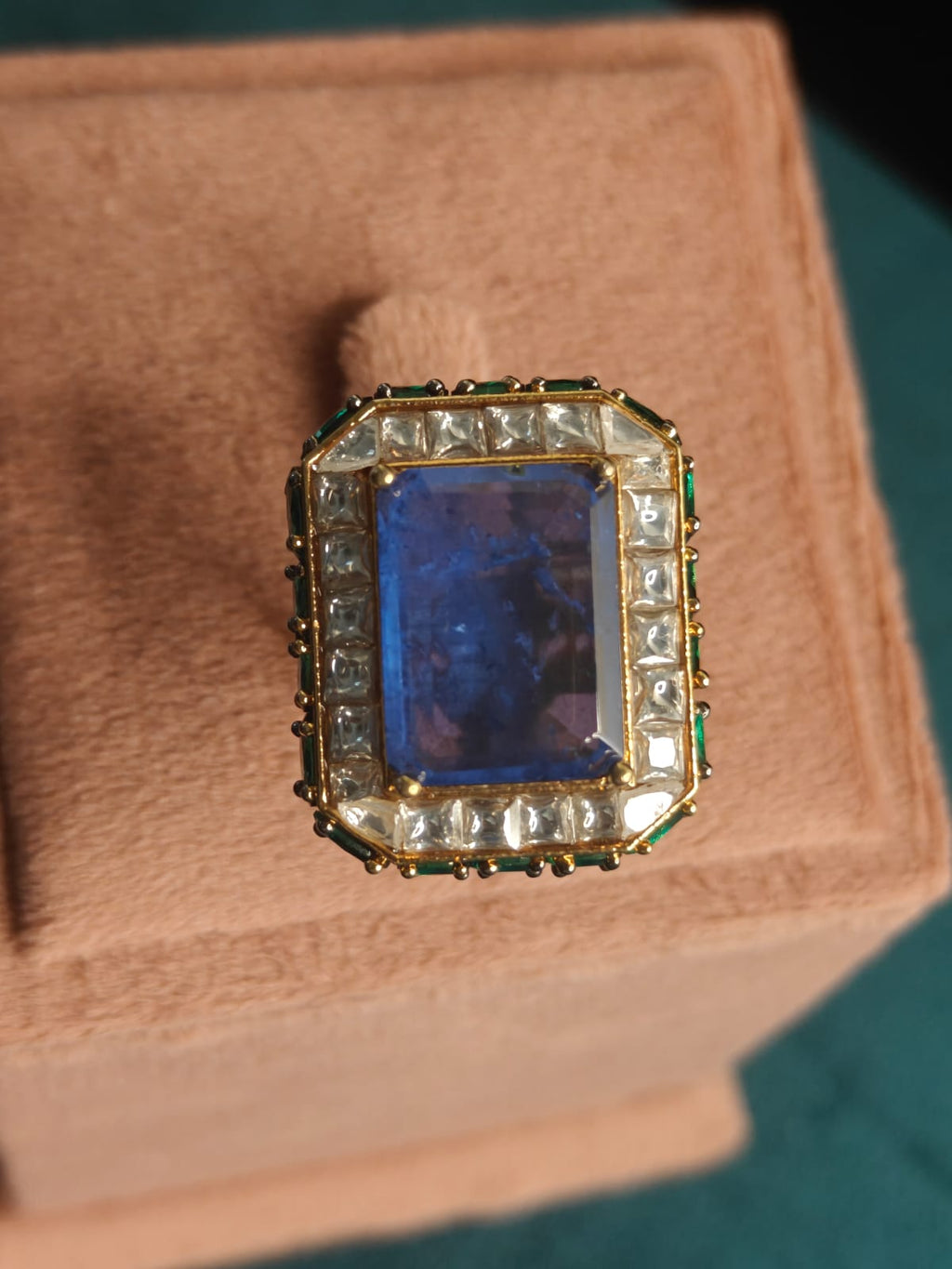 Elara Doublet stone Adjustable Ring