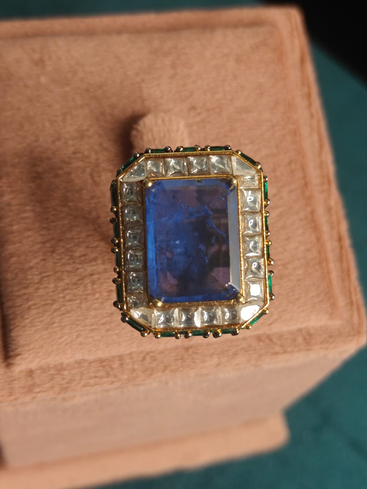 Elara Doublet stone Adjustable Ring