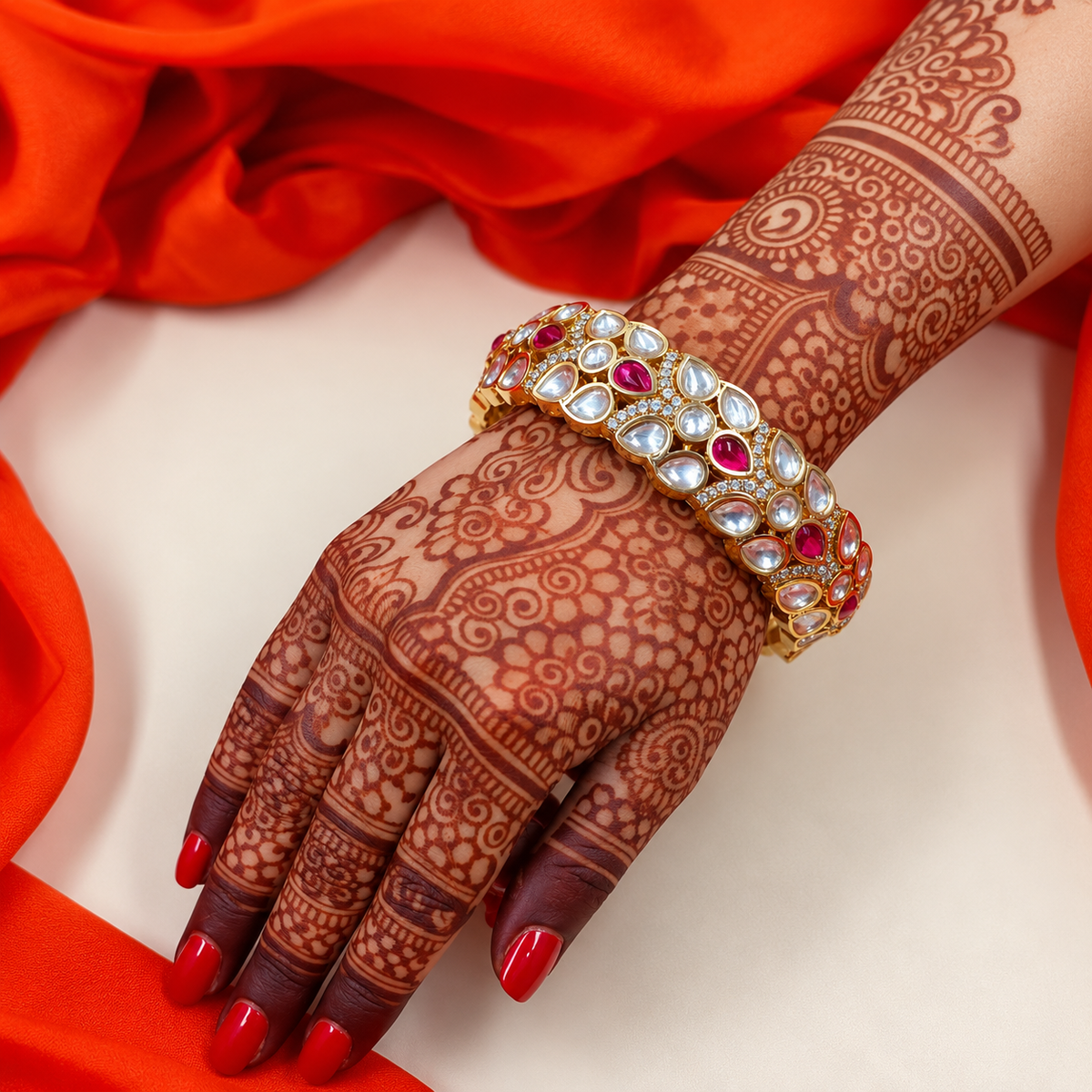Shringar Moissanite Kundan Openable Bangles