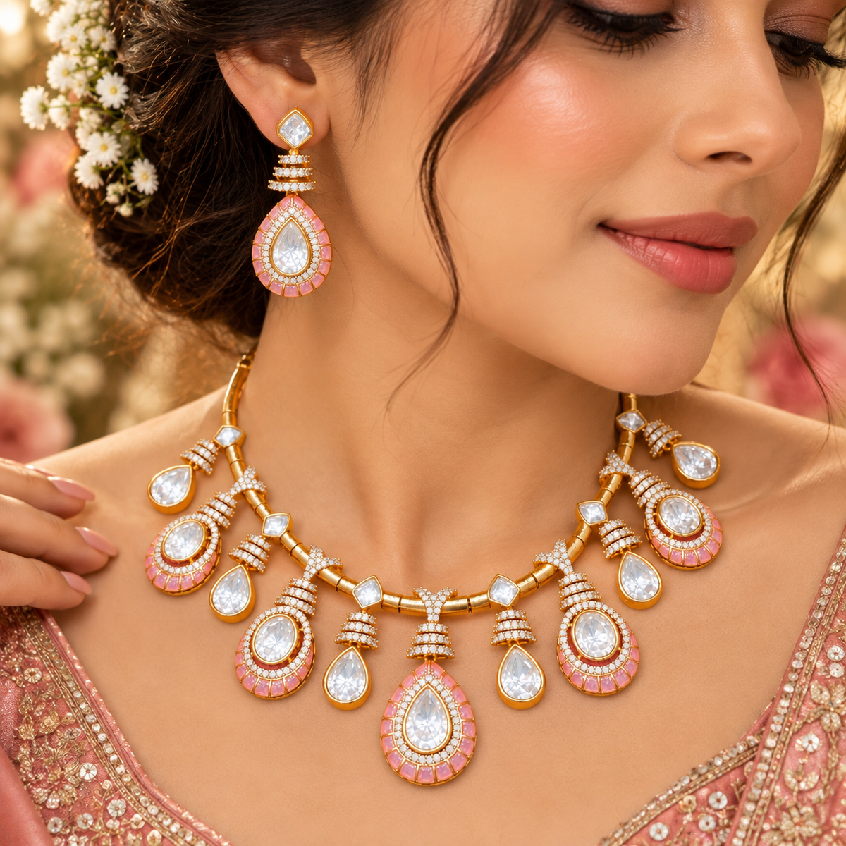 Tara Moissanite Necklace Set