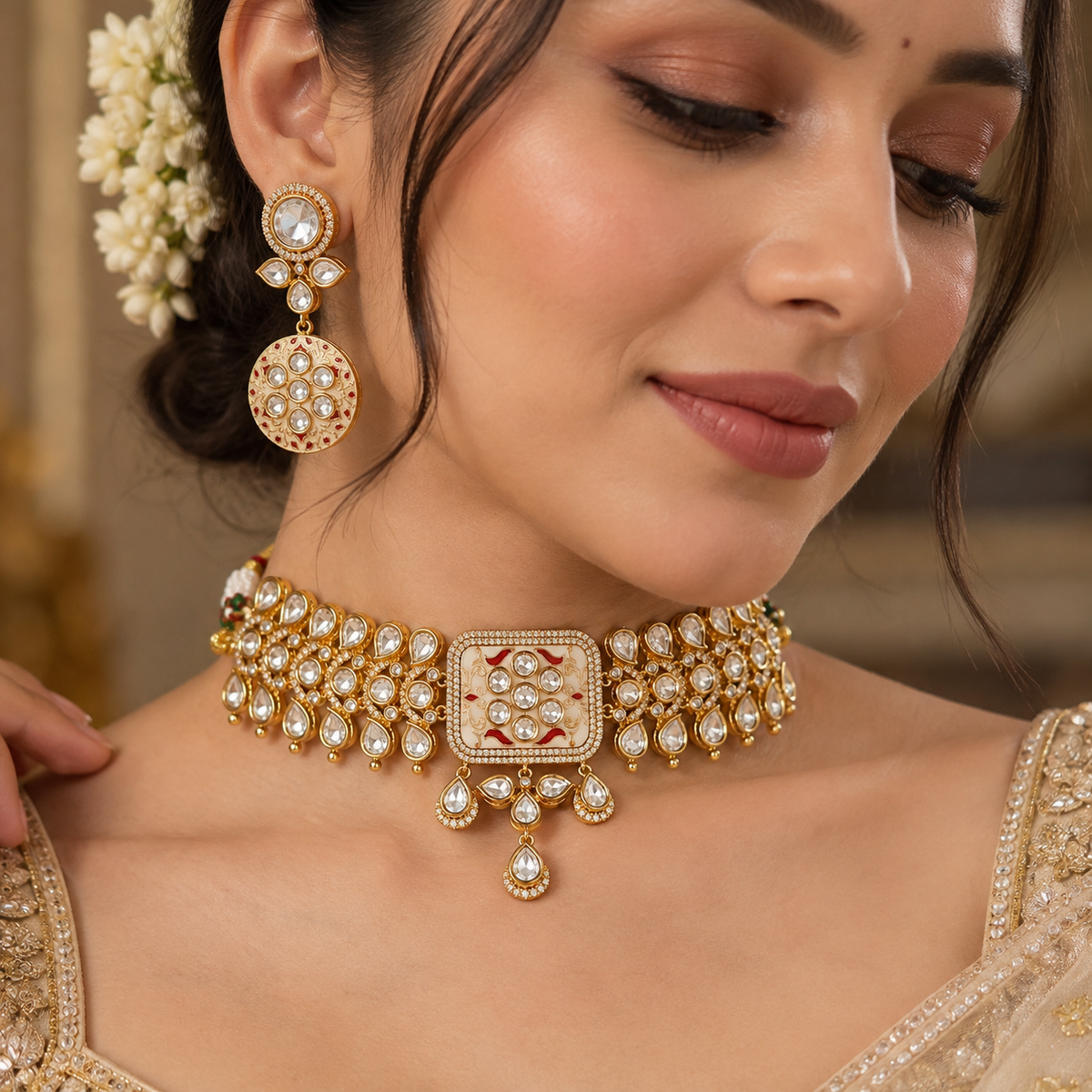Hania Moissanite Choker Set