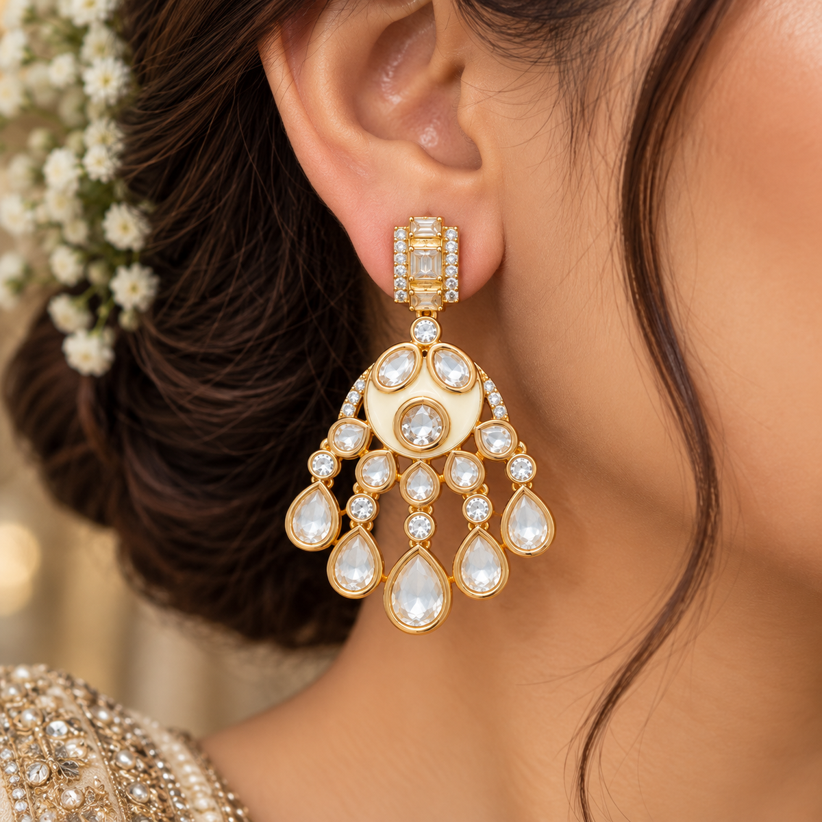 Mehak Moissanite Polki Earrings