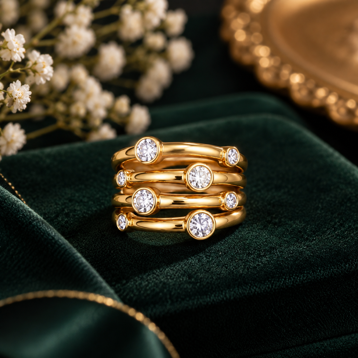 Ziva AD Anti Tarnish Adjustable Ring